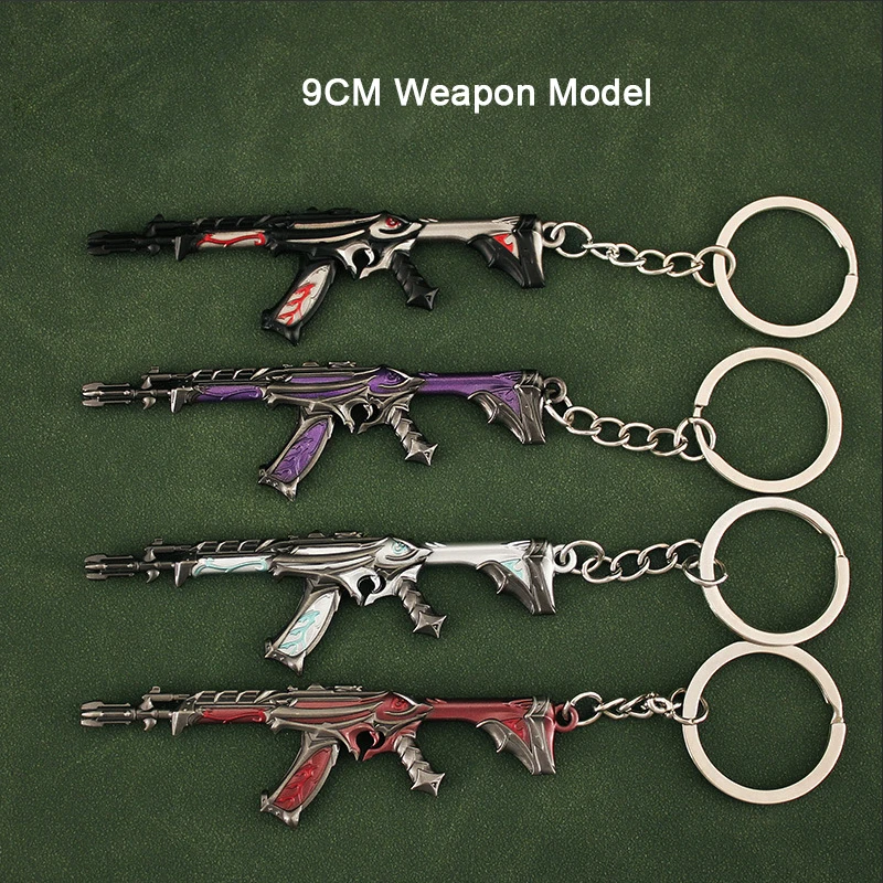 About 9CM Valorant Game Peripheral Mini Alloy Firearms Weapon Model Keychain Pendant Pistol Replica Miniature Decoration Collect