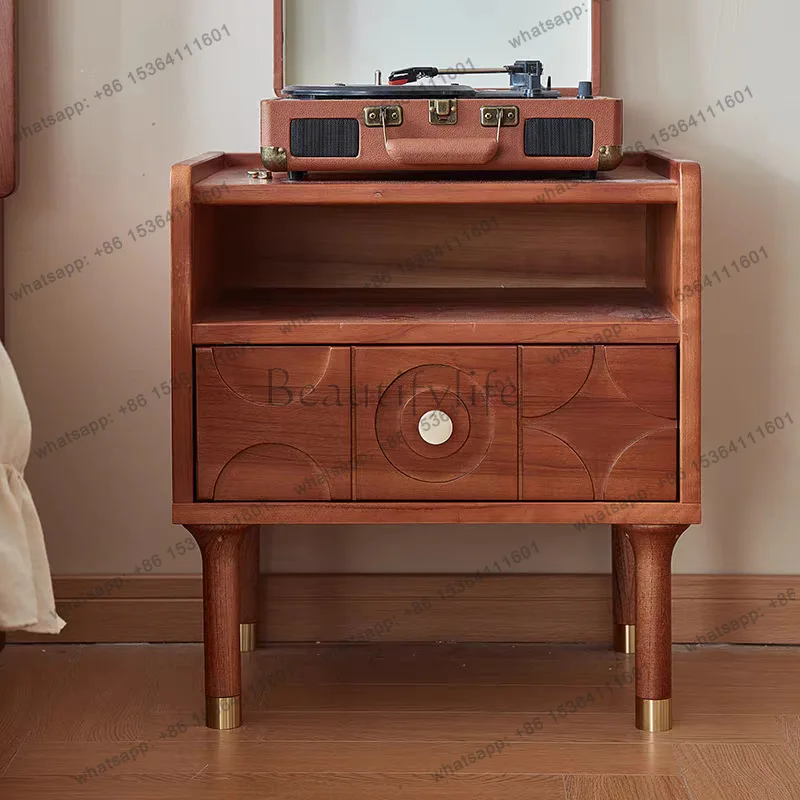 

Solid wood carved chest of drawers vintage vintage sofa storage cabinet