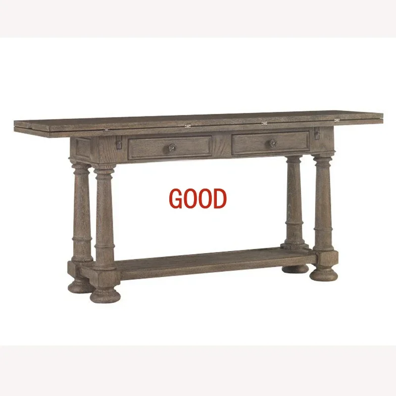 

Обеденный стол из массива дерева, прямоугольный стол в стиле французского ретро, высококачественный складной стол, простой современный стол