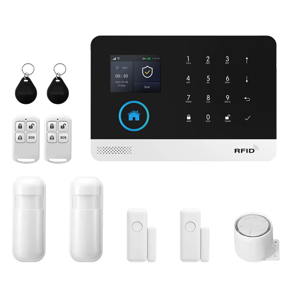 PGST alarm systeem tegen inbraak WiFi 4G Works with Tuya Smart Life draadloze beveiligingsset voor woning winkel kantoor deur raam sensoren bewaking op afstand via telefoon