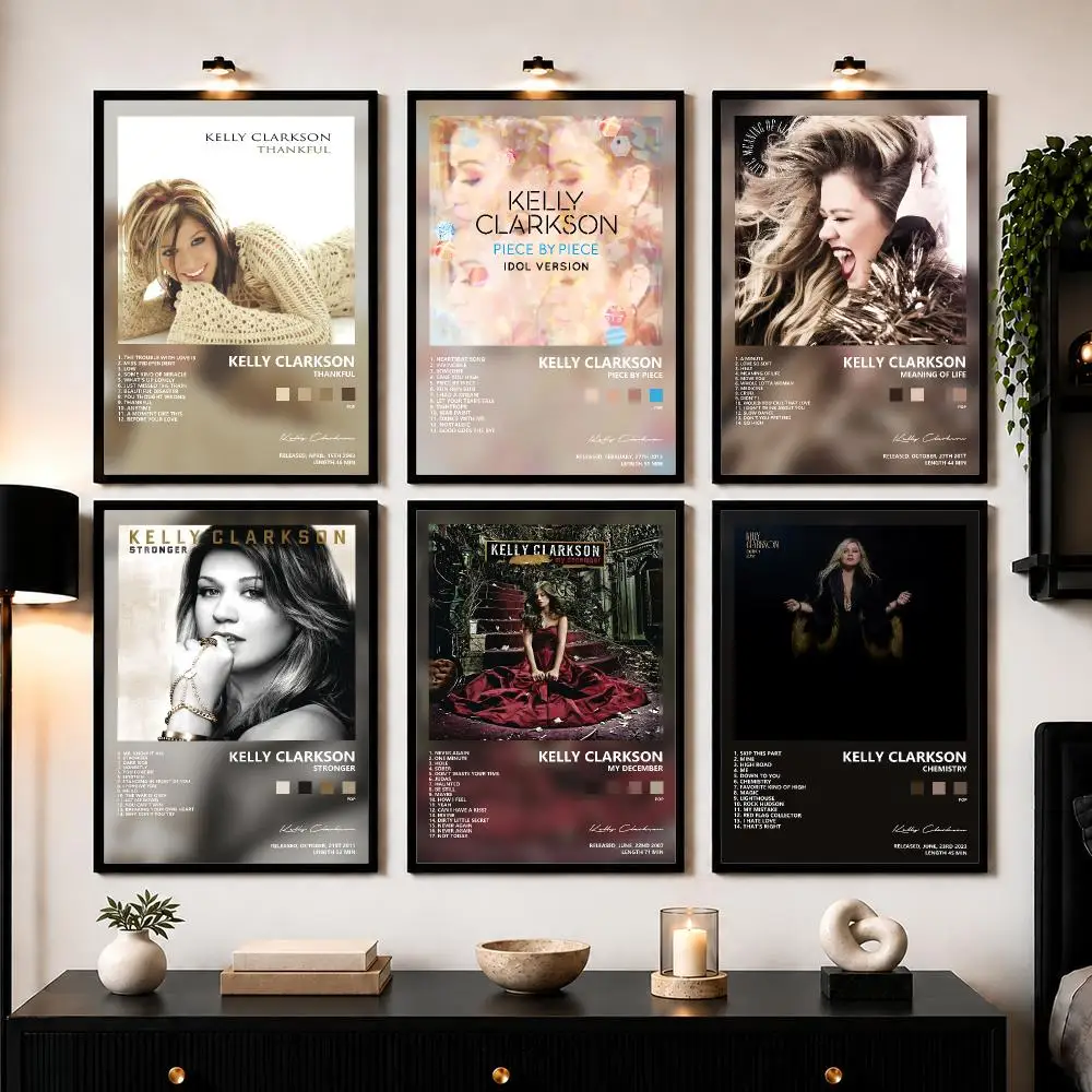 Popular Pop Singer K-Kelly C-Clarkson Poster Wall Art Print Sticker for Bedroom Living Room Dorm Office Modern Home Decor