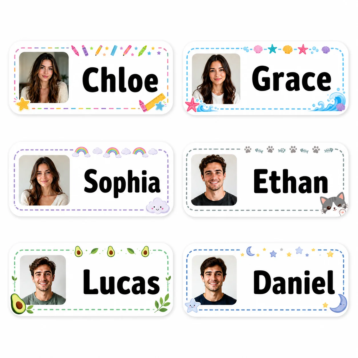 Back-To-School Season Name Stickers, Personalized Labels for Schools, Offices, Water Bottles, Pencils - Non-Curling Adhesive Waterproof Name Tags for School Classrooms, Backpacks, Luggage, Back-To-School Gifts for Sons and Daughters