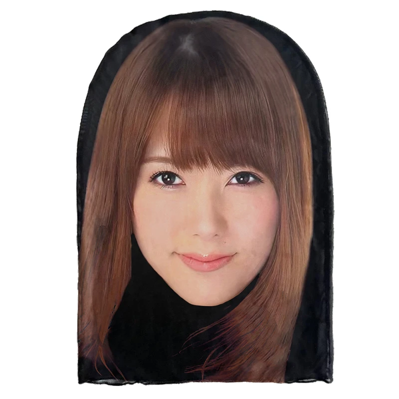 Japanische Schauspielerin 3D-Simulations-Gesichtsmaske Lustiges Rollenspiel Elastische Netz-Kopfbedeckung Karnevals-Party-Requisite Atmungsaktiver Sonnenschutz – Detail 7