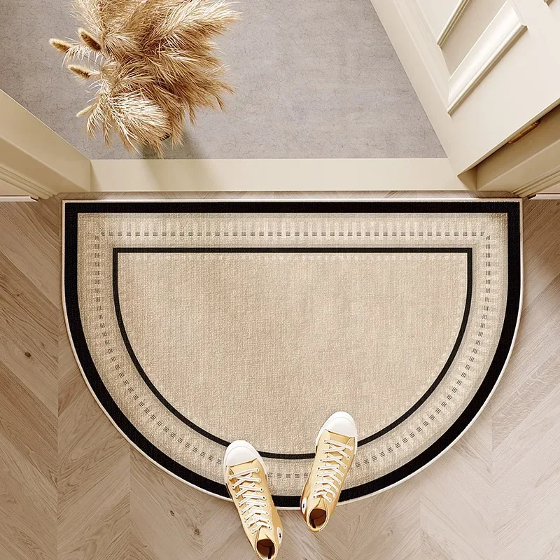 Minimalist semi-circular door mat Non-slip and stain-resistant Living room entrance mat Balcony carpet Home décor