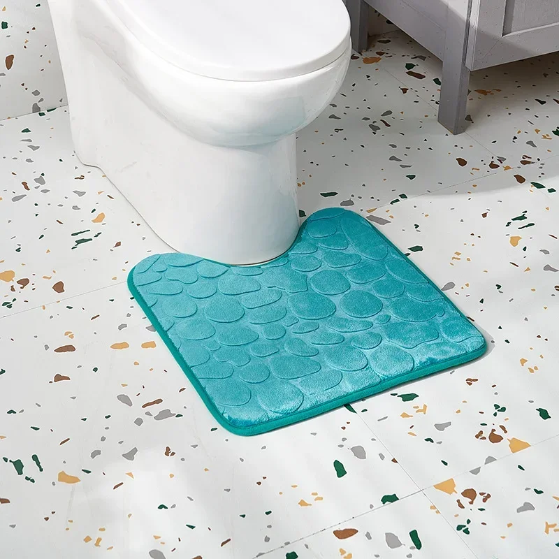 Concave Toilet Floor Mat Bathroom Carpet Door  Bathroom Non-slip  Bathroom Foot Mat Absorbent Non-slip Floor