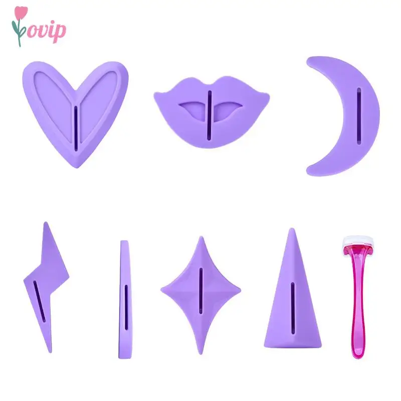 7Pcs Bikini Privates Shaving Stencil Set Female Pubic Hair Trimmer Shaver Sexy Secret Intimate Shaping Tools Hair Shaving