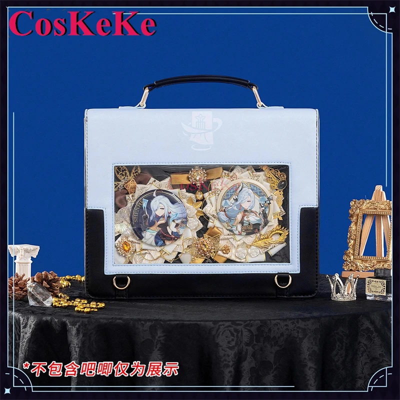 CosKeKe Shenhe juego de Cosplay Genshin Impact tema impresión paquete bolsa de mensajero diario Preppy mochila de viajero encantador Itabag nuevo
