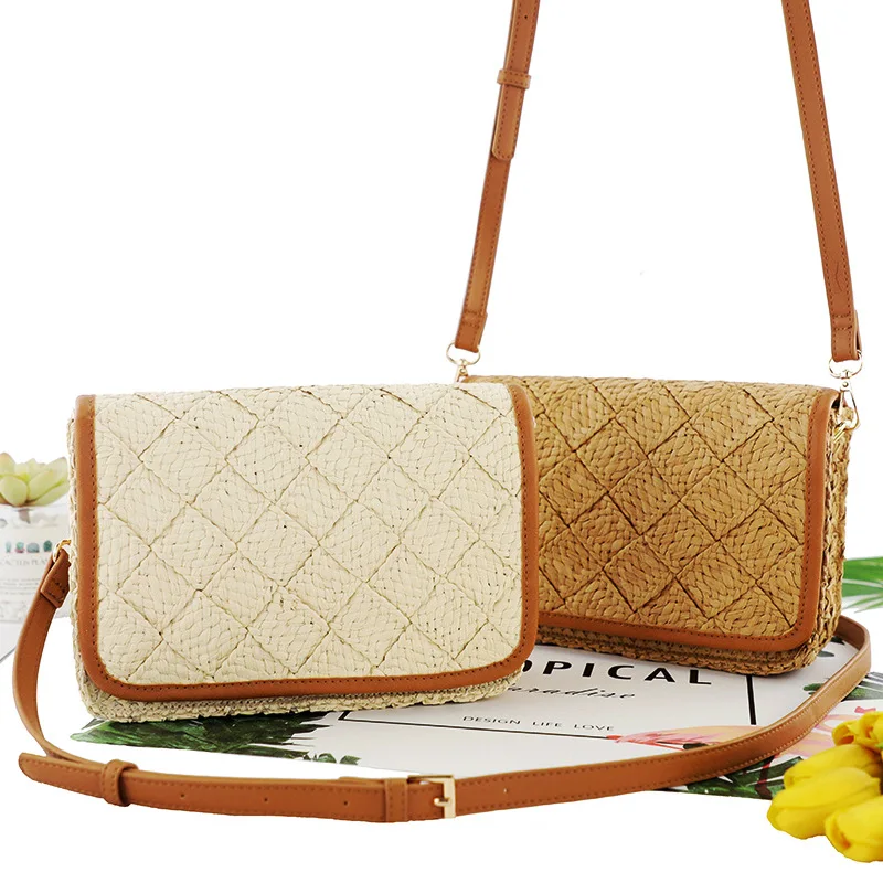 

Vintage Straw Woven Women Shoulder Bag Summer Beach Crossbody Bags Vacation Party Ladies Handbag Purse Ins Style Clutch Bags