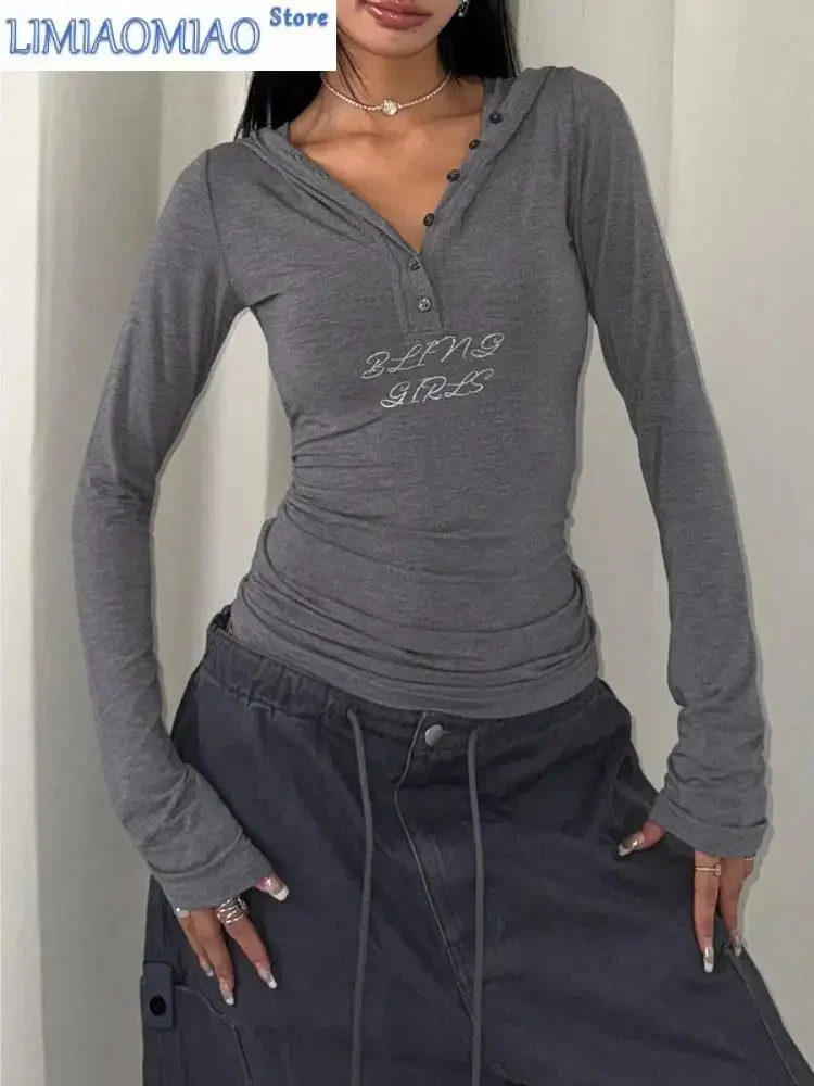 Vintage Spice Girls Hoodie Hooded Sweatshirt Aesthetic Slim Tops Long Sleeve Spring Autumn Coat Grunge T-shirt Streetwear