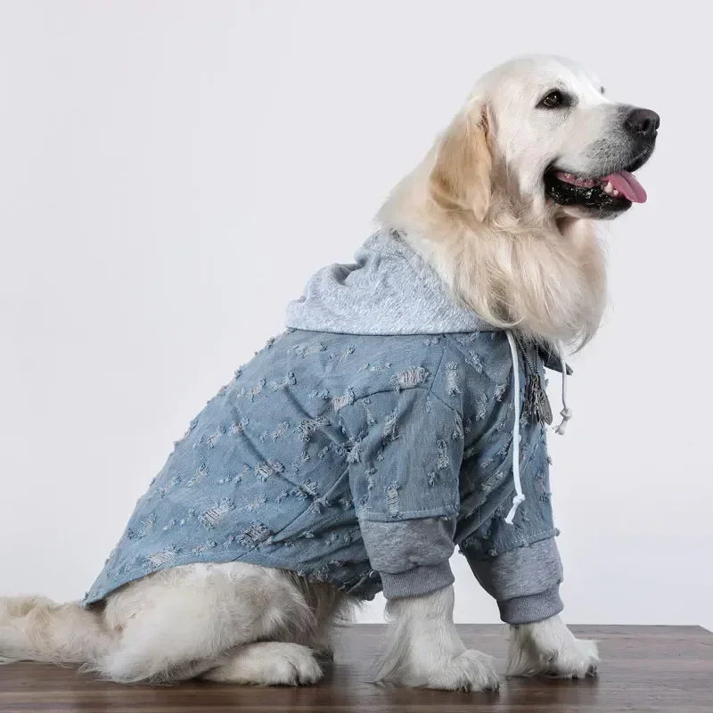 Small Big Large Dog Clothes Denim Jeans Coat Jacket Poodle Border Collie Samoyed Husky Labrador Golden Retriever Dog Clothing