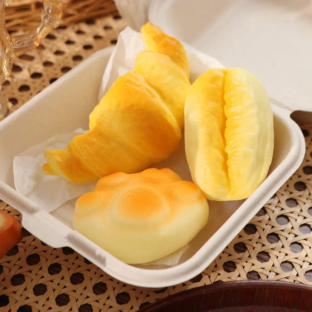 Adults Slow Rising Croissant Squishy Sticky Pinch Sensory Fidget Ball Hand Relax Thick Slow Rebound Office Workers