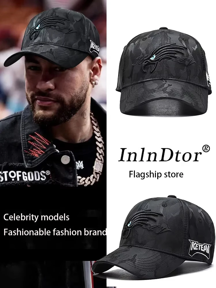 InlnDtor hard top camouflage embroidered hat Men's Eagle baseball cap Fashion street fashion brand men's cap