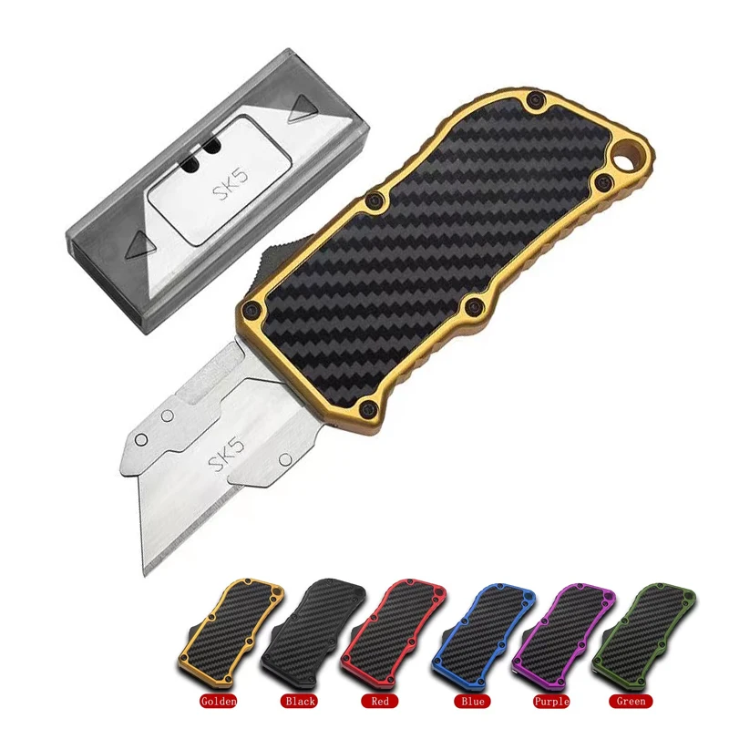 Imagem -05 - Blade Utility Faca com Alça de Alumínio Camping Multitool Cortador de Papel Cinco Lâmina Aeronáutica Edc ao ar Livre Alta Qualidade Sk5