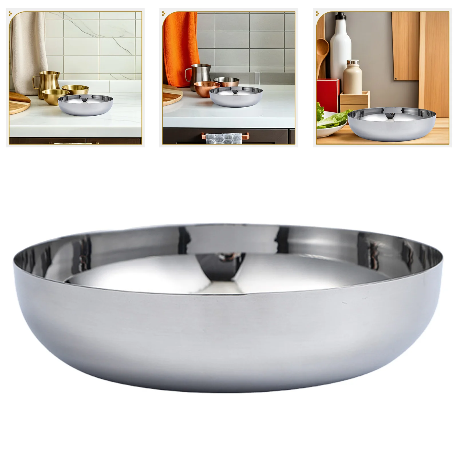 

Stainless Steel Ramen Bowl 20Cm Multi-Function Serving Bowl For Salad Fruit Dessert Kitchen Accessories Home Supply