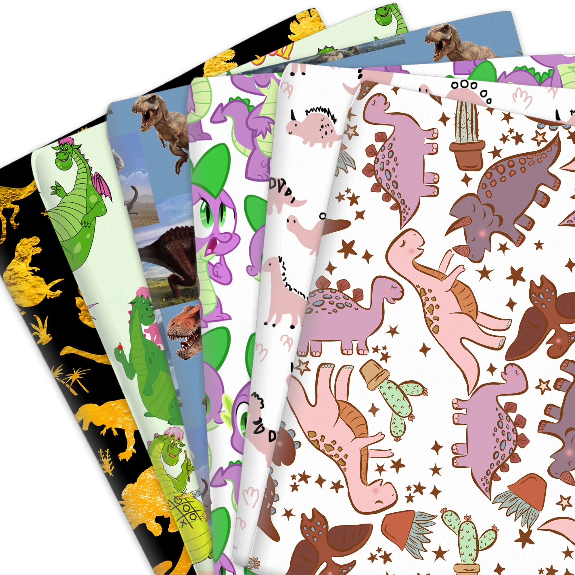 نسيج الحيوانات الكرتونية ديناصور 100% قطن/بوليستر/قماش/ساتان/قماش متمدد خياطة اللحف بالإبرة اصنع بنفسك قماش #1