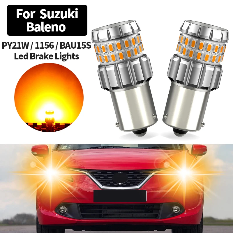 

2Pcs PY21W BAU15S LED Orange Canbus No Hyper Flash For Suzuki Baleno 2016-up 1156 LED Turn Signal Light Amber Car Bulb No Error
