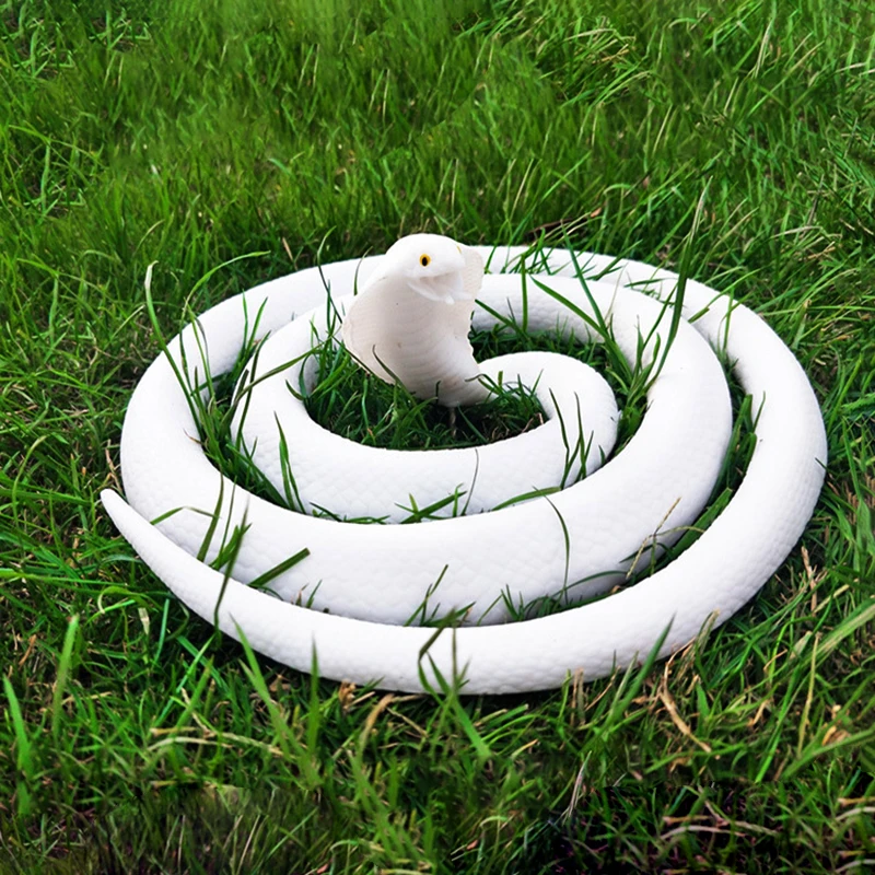 حماية البيئة لينة المطاط لعبة جديدة مقلد ثعبان لينة المطاط مخيف وهمية ثعبان مخيف تقليد كوبرا المزحة اللعب #4