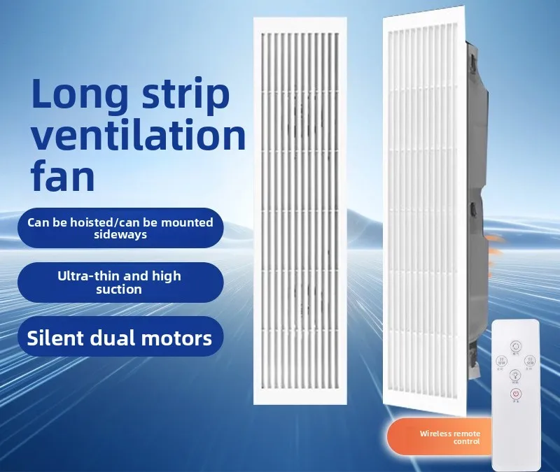 Ventilation Fan Long Strip Ventilation Fan Special for Gypsum Board Ceiling Strong Silent Long Strip Exhaust Fan