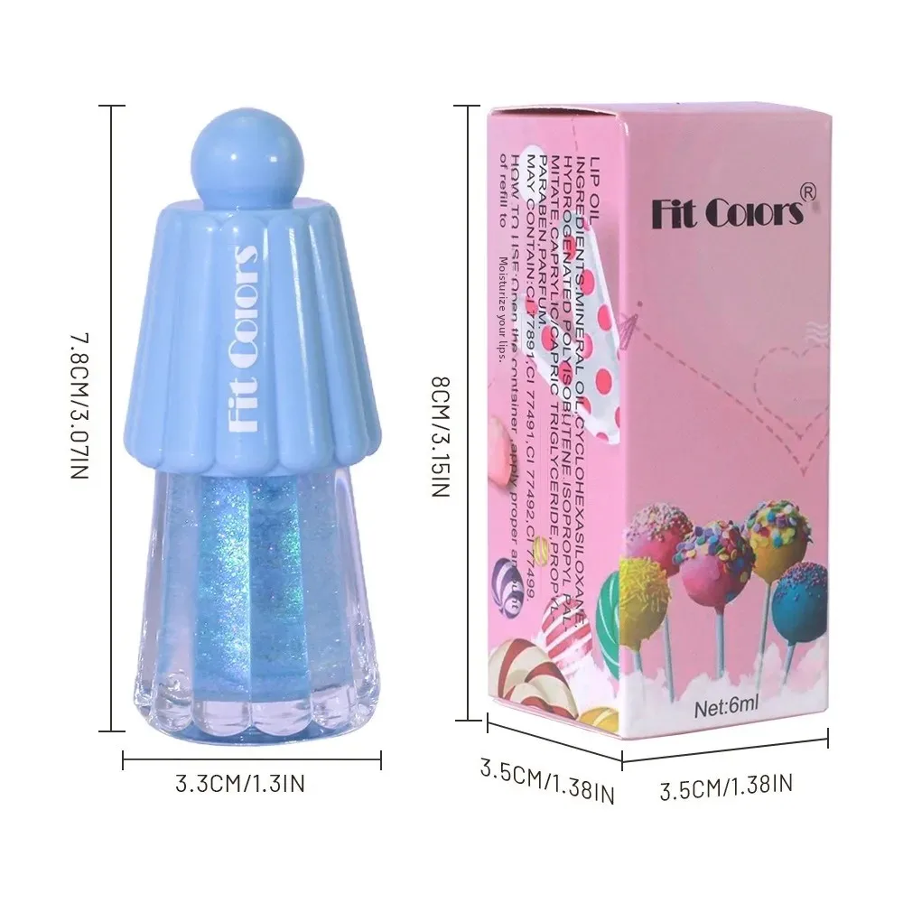 Lucidalabbra idratante a 6 colori e balsamo per labbra Gelatina al gusto di frutta Cura delle labbra con effetto rimpolpante Finitura luccicante nutriente a lunga durata