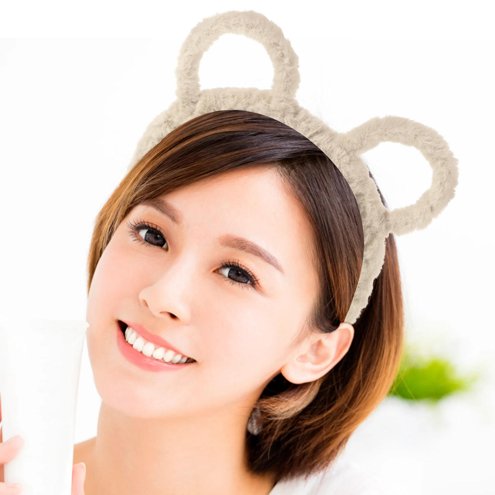 

Bunny Ear Headband White Bear Ears Cute Animal Mask Cosplay Girl Headbands Hair Accessories Soft Comfortable