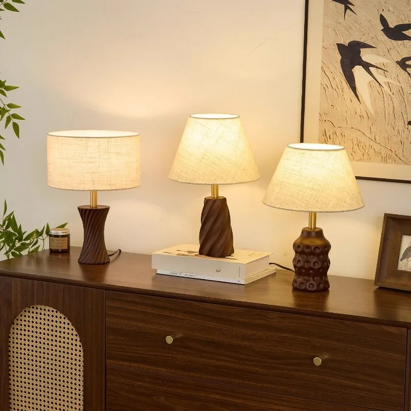 Mid Century Wabi Sabi Gourd Table Lamp Bedroom Study French Vintage Warm Home Decor LED Nightstand Lighting Desk Fixture