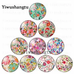Colorful flower group rosy Life up pretty 12mm/20mm/25mm/30mm photo glass cabochon demo flat back Making findings