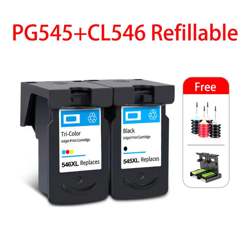 Compatible Refillable Ink Cartridge For Canon 545 546 PG545 CL546 Pixma TS205 TS305 TS3150 TS3151 TR4550 Printer