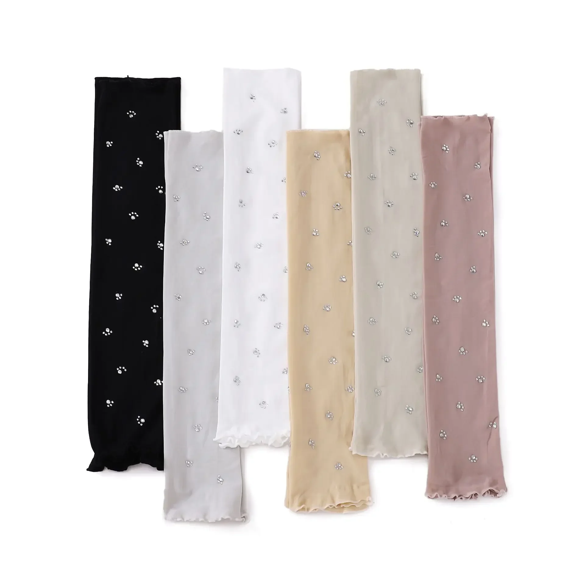 New 1pair Arm Sleeves Summer Sleeves for Women Diamonds Lace Sunscreen Sleeves Protective Cover Long Arm UV Protection Armbands