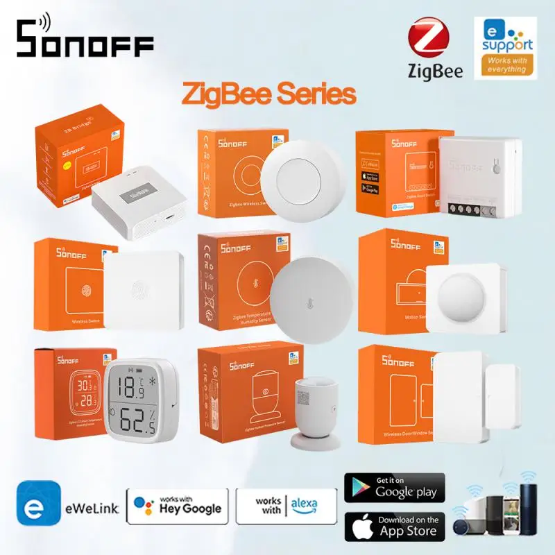 

SONOFF Zigbee3.0 Series Smart Switch Door Window Sensor Wireless Gateway ZBBridge-P SNZB-01 02 03 04 06 MINIL2 Smart Home Alexa