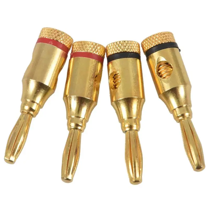 4 x 4mm Banana Plugs For Speaker Cable connections / Gold Plated