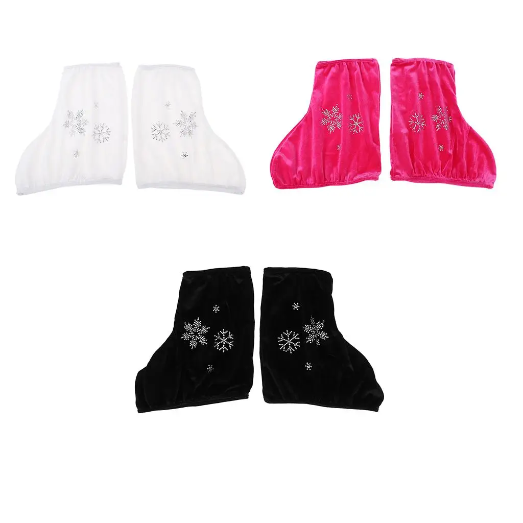 2pcs Ice/Figure/Roller Skate Boots Shoes Cover Protecting Tool with Snowflake Image, Rose Red, White, Black