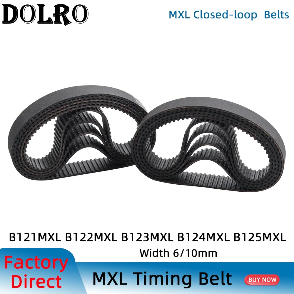 5/10pcs MXL Timing belt B121 B122 B123 B124 B125 Width 6/10mm Synchronous Belt 96.8MXL 97.6MXL 98MXL 99.2MXL 100MXL Pitch2.032mm