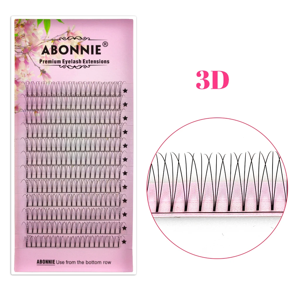 ABONNIE Voorgemaakte Volume Wimperextensions Korte Steel 3D/4D/5D/6D Russische Wimperextensions Mink Wimperextensions Alle Maten Wimpers Tray