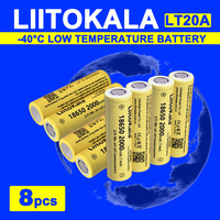 8pcs LiitoKala LT20A 18650 2000mah 3.7v low temperature Rechargeable  Li-lon Battery For Headlamp Mini Fan Laser Pointer