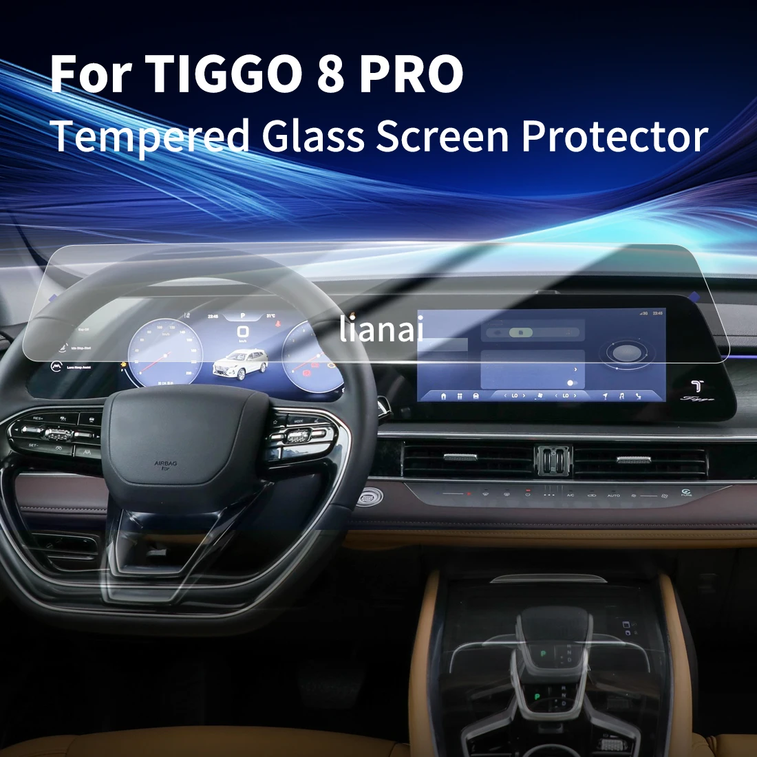 Screen Protector for 26 Chery TIGGO 8 PRO HD Tempered Glass GPS Video Navigator Car Accessories Fingerprint-resistant supplies