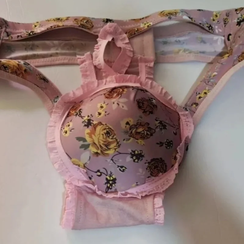 

Сексуальные мужские кружевные выпуклые стринги с цветочным принтом, бюстгальтер-стринги, стильные трусы с открытой спиной, мужские трусы с Т-образной спинкой, фетиш-клуб, бар, BF, нижнее белье для частной вечеринки