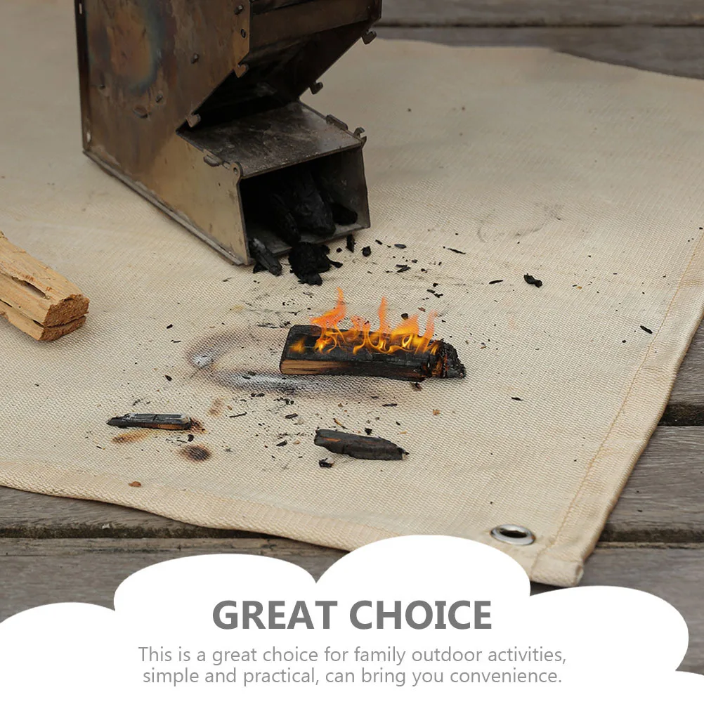 التخييم بطانية مقاومة للحريق وسادة معزولة للحرارة في الهواء الطلق نزهة الشواء الحريق المقاومة حصيرة واقية الألياف الزجاجية بطانية حريق