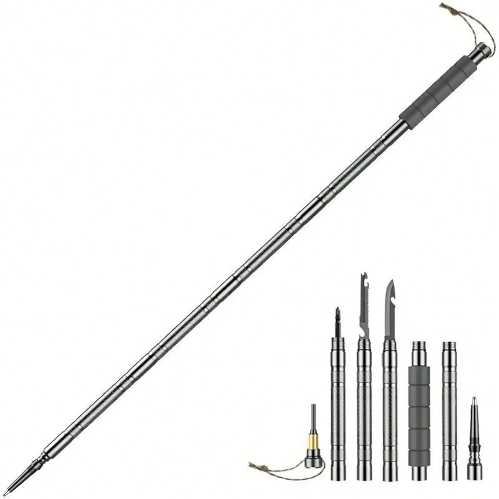 

Aluminum Alloy Trekking Pole, Hiking Pole, Ultra-Light, Adjustable And Telescopic, Outdoor Walking Aid. Unisex, Mountaineering Accessory For Hiking And Backpacking, Gray