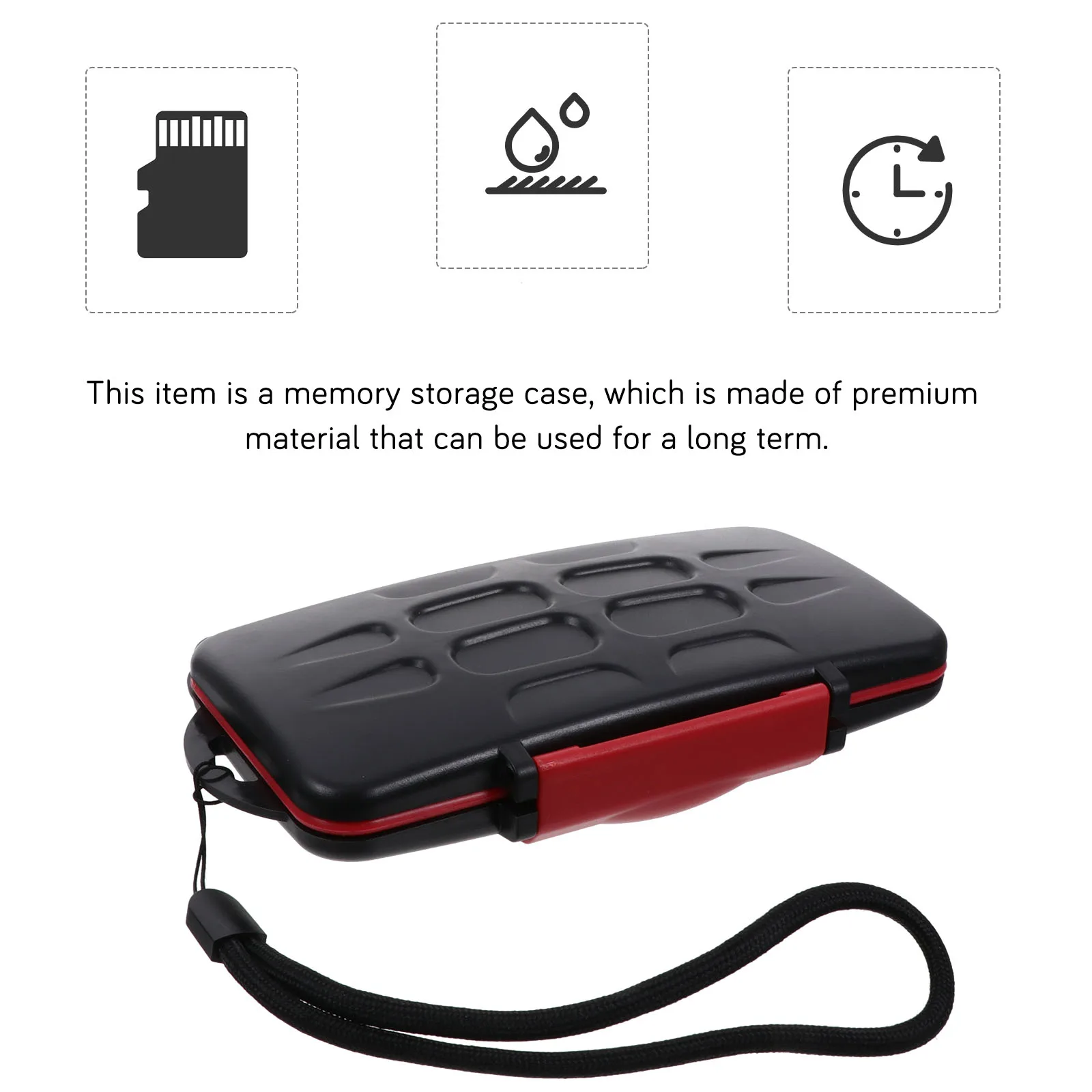 

12 12 Memory Card Storage Box Waterproof Dustproof Drop Resistant Mini Case Cards Holder Black Red Sim Card