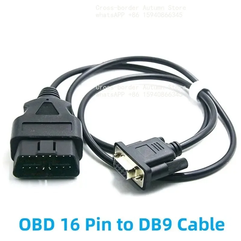 OBD2 Cable 100CM 16 Pin Male To DB9 Female VGA D-Sub 9 Pin J1962 12V 24V OBD Cable OBDII Adapter RS232 Serial Port L