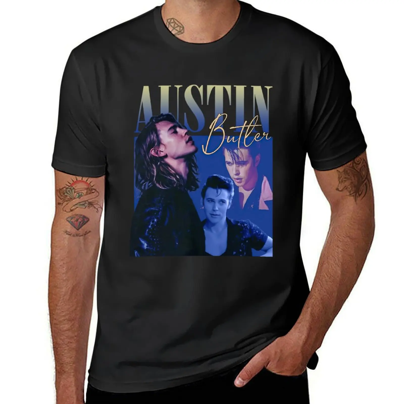 

austin butler retro vintage T-Shirt vintage clothes summer top hippie clothes men clothing