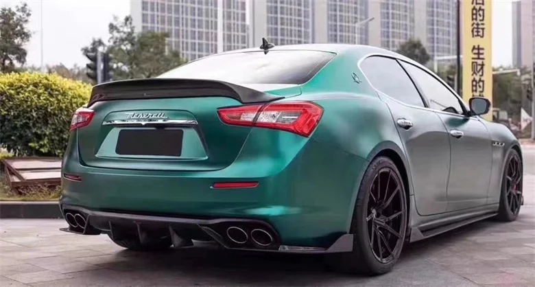 مناسبة لـ 18-21 Maserati Jiboli ذيل ألياف الكربون المعدل، جناح ضغط من ألياف الكربون، عبوة صغيرة، شفاه أمامية وخلفية