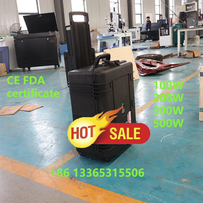 500W 300W 200W Portable Trolley Case Pulse Laser rust removal machine Laser Cleaning Machines laser dirt decrease cleaning tool