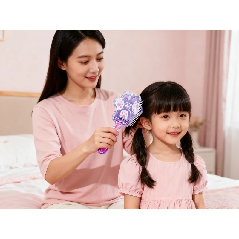 

Мягкие антистатические расчески для волос с милой кошачьей лапой, звездой, блестящим дизайном для массажа, ухода за волосами принцессы для девочек, портативная дорожная расческа