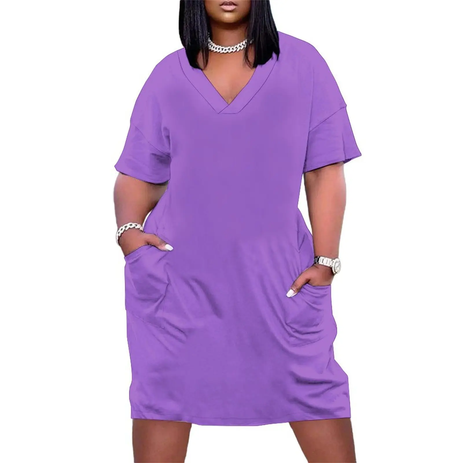 

Iris Purple Loose Pocket Dress women's summer dress 2025 ladies dresses for special occasion dress summer 2025 women