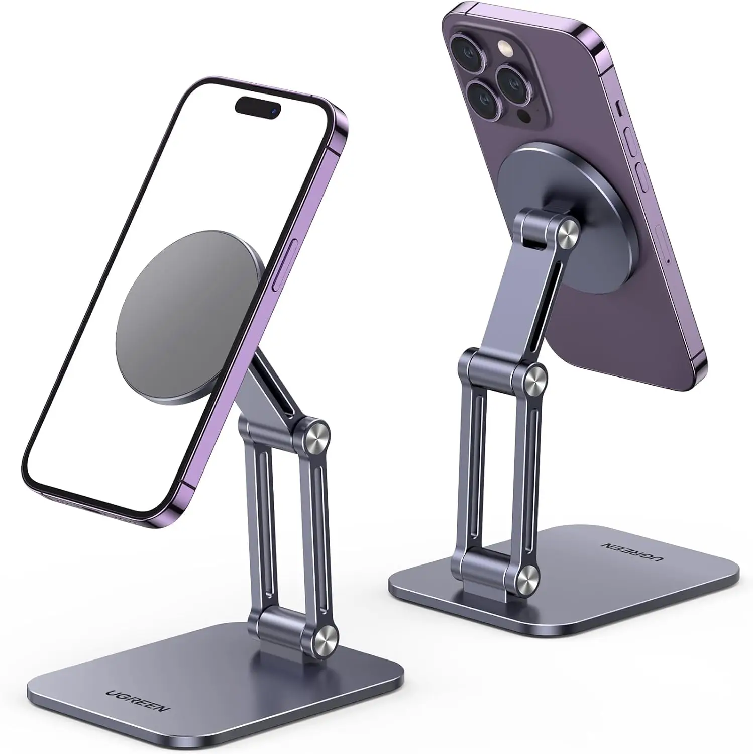 

Magnetic Phone Stand with Adjustable Design for iPhone and MagSafe Cases, Grey