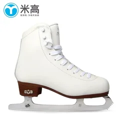 Mi Gao-Genuine Leather Figure Skating Shoes with Ice Blade, Warm Sneakers for Children, Adults, Beginners, Winter