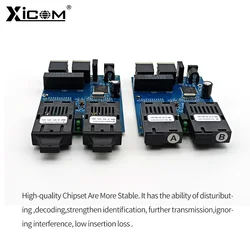 5pcs 100/1000M Ethernet Fiber Optic Switch SC Simplex placa metro fibra 2 Fiber 2 RJ45 Singlemode Switch Optic Converter PCBA