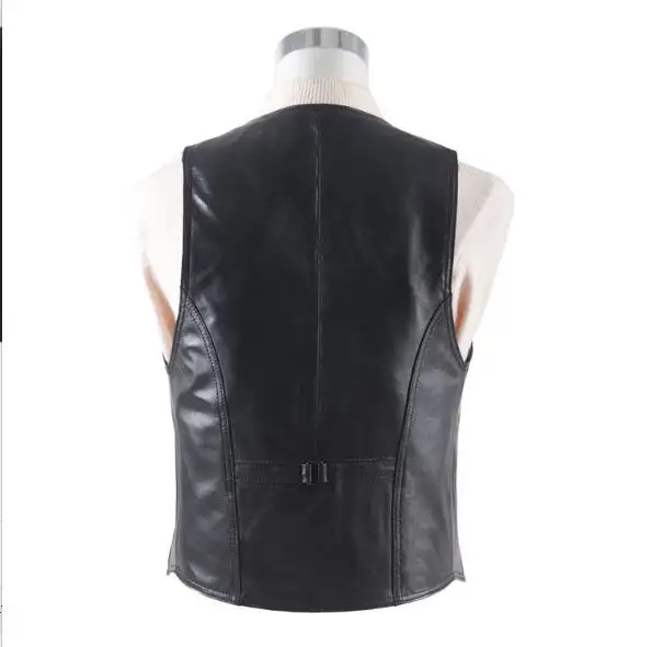 2017 new fashion Genuine Leather Vest Womens Winter spring office Jackets  Waistcoat Sheepskin Black Cotton Padded Suede Vest