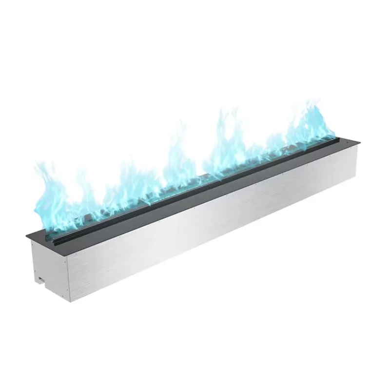 

Modern Energy-Efficient LED Fireplace Insert 3D Water Vapor Indoor Electric Fireplaces Wifi Remote Control For Hotels New Steel